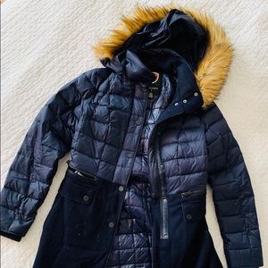 Women winter coat. 1 Madison Navy puffer jacket.